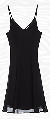 Vestido Mujer Elegantes Vestidos Cortos Verano Sin Mangas Dresses Señoras Moderno V Cuello Espalda Descubierta Vestidos Años 50 A-Lìnea Moda Casual Color Solido Vestido (Color : Negro, Size : M)