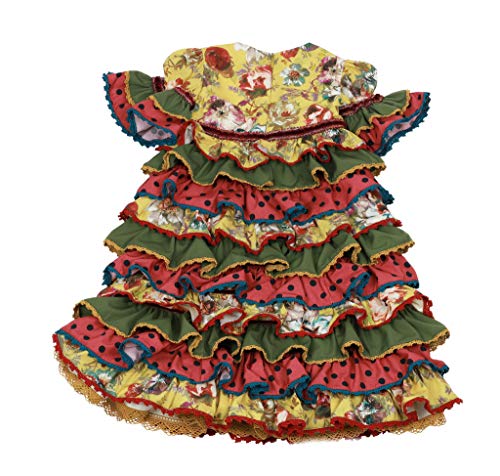 Vestido Traje Flamenca niña bebé (Desde 12 Meses hasta 24 Meses) - Modelo Remedios - Hecho a Mano - Excellent