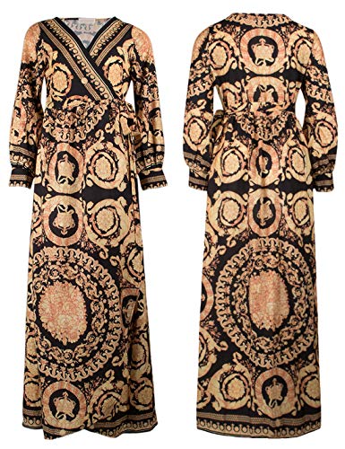 Vestidos De Cóctel Africano Bohemio De Manga Larga Abrigo De Fiesta Maxi Vestido De Mujer Amarillo XL