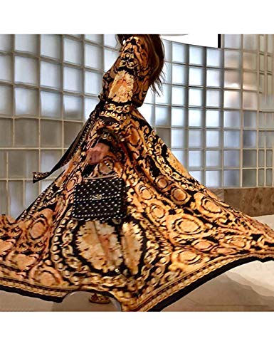 Vestidos De Cóctel Africano Bohemio De Manga Larga Abrigo De Fiesta Maxi Vestido De Mujer Amarillo XL