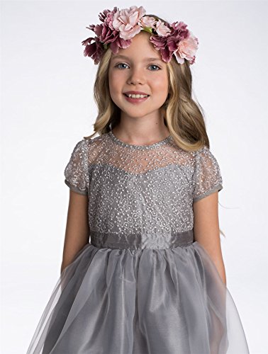 Vestidos de niña, vestidos con flores, para dama de honor, de 18 meses a 7 años, de Paisley of London Gris gris 2-3 Años