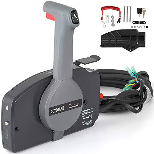 VEVOR Fueraborda Montaje Lateral, La Caja De Control Remoto Externo del Acelerador, La Caja De Control Remoto, para Un Cable de 10 Pines, Motor Fueraborda, Motor Barco, Caja de Control Remoto 703