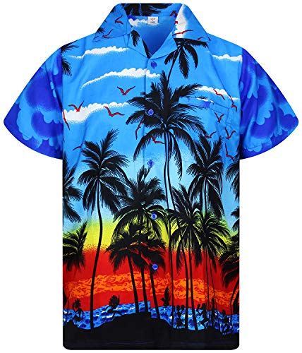 V.H.O. Funky Camisa Hawaiana, Beach, Azul, S