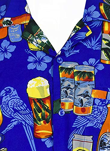 V.H.O. Funky Camisa Hawaiana, Beerbottle, Azul, M
