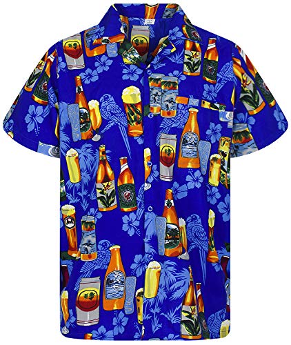V.H.O. Funky Camisa Hawaiana, Beerbottle, Azul, M