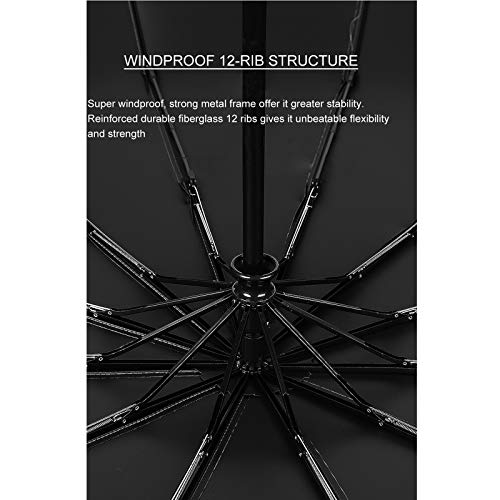 Viaje Plegable A Prueba de Viento 12 Varillas Anti-UV Paraguas Reversibles automáticos Hogar y jardín Lluvia