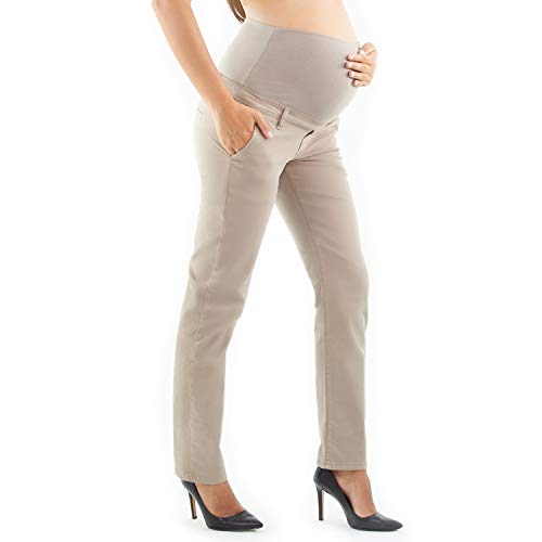Viareggio - Pantalones De Maternidad Clásicos y Casual, Pantalón Chino para Mujer - Made in Italy (44, Beige)