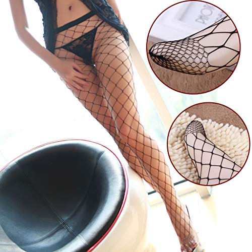 VicSec Liguero Bodies Autoadhesivas Ultra Fina Encaje Calcetines Fishnet Mallas Liga Suspender Lencería Medias Sexy-4 Diseños Opcionales (Set-3)