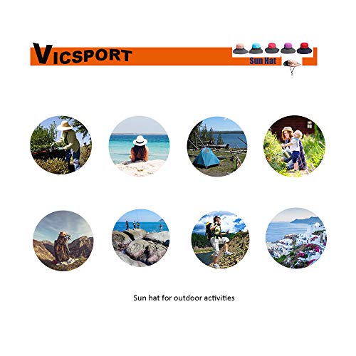 VICSPORT Sombrero de Sol para Mujer Gorro de ala Ancha de Malla Sombreros de Pesca al Aire Libre Protección UV