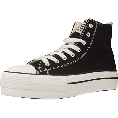 victoria Plano VICTORIA Tribu Doble Botin Lona 1061101-WOMEN para Mujer Negro 40