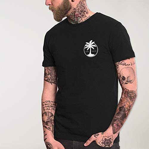 VIENTO Coco Surf Camiseta para Hombre (Negro, L)