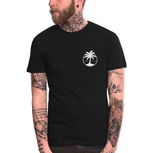 VIENTO Coco Surf Camiseta para Hombre (Negro, L)