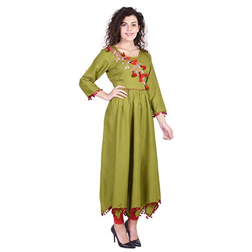 Vihaan IMPEX Vestidos de Fiesta Mujer Vestidos de Fiesta Mujer Largos Vestido Fiesta Mujer Vestidos de Fiesta Tunica Mujer India Kurti India Mujer Vestidos Tunica Mujer VIKU8024_L