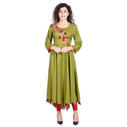 Vihaan IMPEX Vestidos de Fiesta Mujer Vestidos de Fiesta Mujer Largos Vestido Fiesta Mujer Vestidos de Fiesta Tunica Mujer India Kurti India Mujer Vestidos Tunica Mujer VIKU8024_L