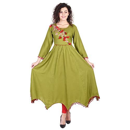 Vihaan IMPEX Vestidos de Fiesta Mujer Vestidos de Fiesta Mujer Largos Vestido Fiesta Mujer Vestidos de Fiesta Tunica Mujer India Kurti India Mujer Vestidos Tunica Mujer VIKU8024_L