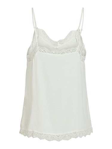 Vila Clothes Vicava Lace Singlet-Noos Camiseta sin Mangas, Blanco (Cloud Dancer Cloud Dancer), 42 (Talla del Fabricante: X-Large) para Mujer