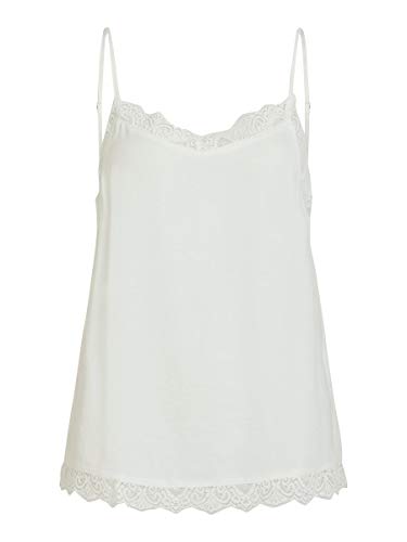 Vila Clothes Vicava Lace Singlet-Noos Camiseta sin Mangas, Blanco (Cloud Dancer Cloud Dancer), 42 (Talla del Fabricante: X-Large) para Mujer
