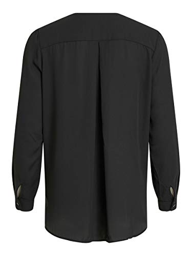 Vila Clothes Vilucy L/s Shirt-Noos Blusa, Negro (Black Black), 34 (Talla del Fabricante: X-Small) para Mujer