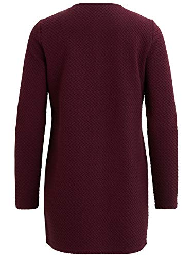 Vila Clothes Vinaja New Long Jacket-Noos Abrigo, Rojo (Winetasting Winetasting), 36 (Talla del Fabricante: X-Small) para Mujer