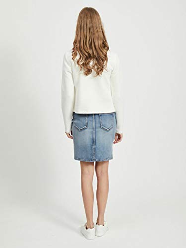 Vila Clothes Vinaja New Short Jacket-Noos Chaqueta de Traje, Blanco (Snow White Snow White), 40 (Talla del Fabricante: Large) para Mujer