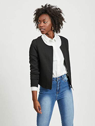 Vila Clothes Vinaja New Short Jacket-Noos Chaqueta de traje, Negro (Black), 38 (Talla del fabricante: Medium) para Mujer