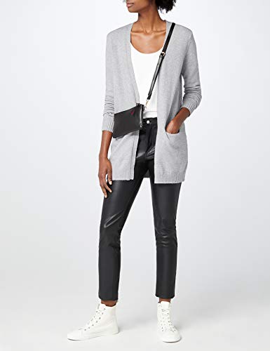 Vila Clothes Viril L/s Open Knit Cardigan-Noos Chaqueta Punto, Gris (Light Grey Melange), 40 (Talla del Fabricante: Large) para Mujer