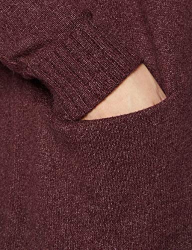 Vila Clothes Viril L/s Open Knit Cardigan-Noos Chaqueta Punto, Morado (Winetasting Detail:Melange), 40 (Talla del Fabricante: Large) para Mujer