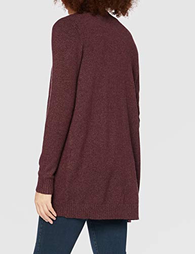 Vila Clothes Viril L/s Open Knit Cardigan-Noos Chaqueta Punto, Morado (Winetasting Detail:Melange), 40 (Talla del Fabricante: Large) para Mujer