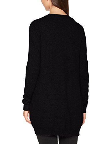 Vila Clothes Viril L/s Open Knit Cardigan-Noos Chaqueta Punto, Negro (Black), 34 (Talla del Fabricante: X-Small) para Mujer