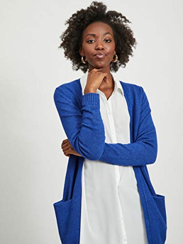 Vila VIRIL L/S Open Knit Cardigan-Noos Suéter, Azul Mazarine Detalle: Melange, S para Mujer