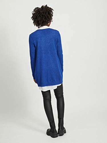 Vila VIRIL L/S Open Knit Cardigan-Noos Suéter, Azul Mazarine Detalle: Melange, S para Mujer