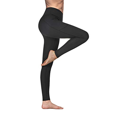 Vimbloom Pantalón Deportivo de Mujer Cintura Alta Leggings para Running Fitness Yoga Leggings VI263 (Negro, L)