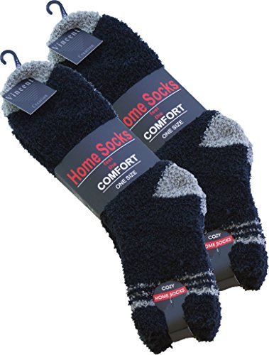 Vincent Creation® Pack de 4 pares de calcetines para dormir suaves en varios color con y sin rayas