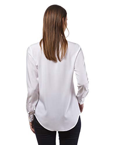 Vincenzo Boretti Blusa, Corte Recto, Cuello de la Camisa Blanco M