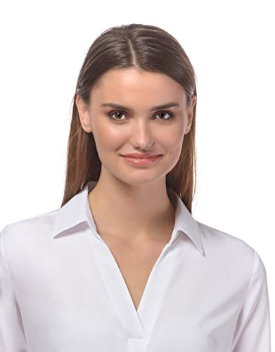 Vincenzo Boretti Blusa, Corte Recto, Cuello de la Camisa Blanco M