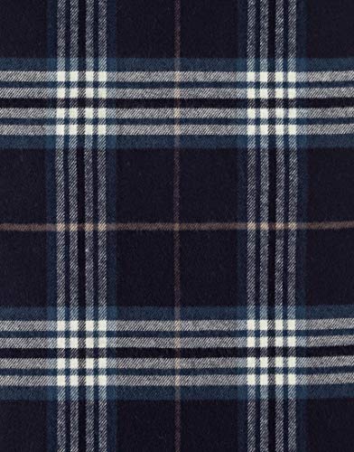 Vincenzo Boretti Bufanda, clásica - de cuadros - con flecos, suave como la cachemira azul