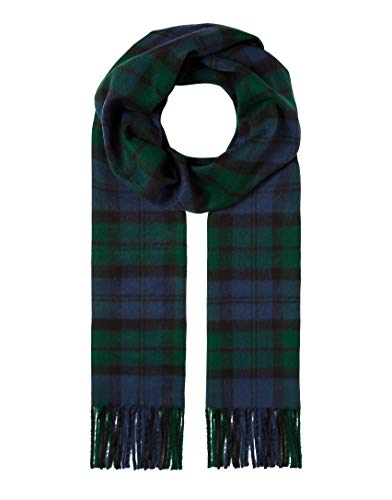 Vincenzo Boretti Bufanda, clásica - de cuadros - con flecos, suave como la cachemira verde