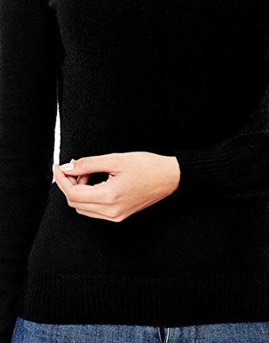 Vincenzo Boretti Jersey de Invierno para Mujer, con Cuello de Pico Acanalado Negro L