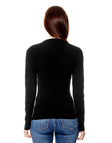 Vincenzo Boretti Jersey de Invierno para Mujer, con Cuello de Pico Acanalado Negro L