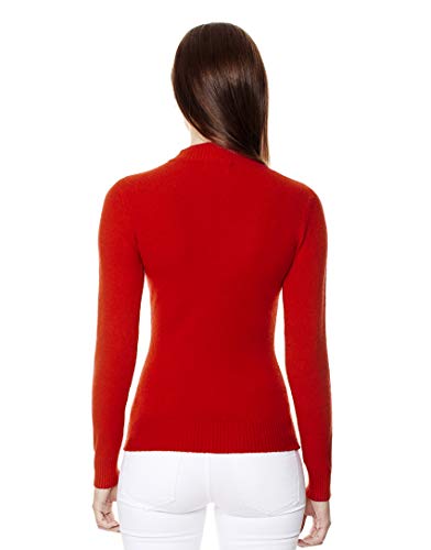 Vincenzo Boretti Jersey de Invierno para Mujer, con Cuello levantado Acanalado Rojo M