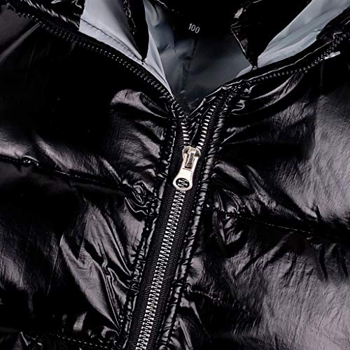 Vine Bebé Traje de Nieve Mameluco con Capucha de Pluma Traje de Esquí Invierno Pelele Niñas Niños Trajes Ropa de Invierno, Negro 9-12 Meses