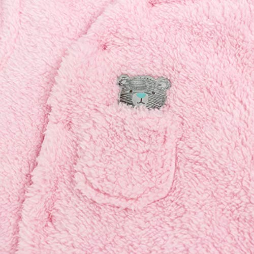 Vine Traje de Nieve Bebé Niños Niñas Ropa de Invierno Footed Peleles Mameluco con Capucha Cálido Monos, Rosa 6-9 Meses