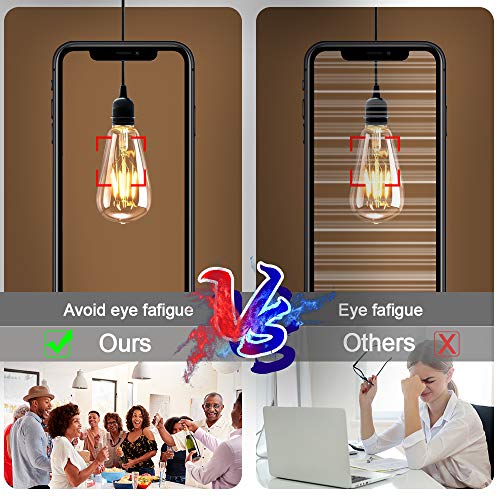Vintage Edison Bombilla, ASANMU Bombilla LED Vintage E27 ST64 4W (Equivalente a 40W) 2200K Retro Edison Lámpara Ambar Cálido Bombillas Incandescentes para Lluminación y Decoración 220V-240V (3 Piezas)