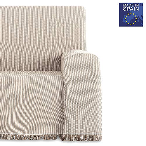 Vipalia Colcha Multiusos Sofa. Plaid para Cama. Manta Foulard Cubresofa Cubrecama. Comoda Practica y Suave. Poliester Algodon. Calidad Diseño. Paul 230 x 260 cm Beige