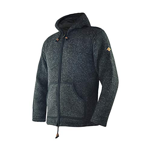 virblatt Chaqueta de Lana Hombre en Tallas M, L, XL Sudaderas Hombre de Lana con Capucha de Forro Polar 100% Lana Natural – Polarstern M