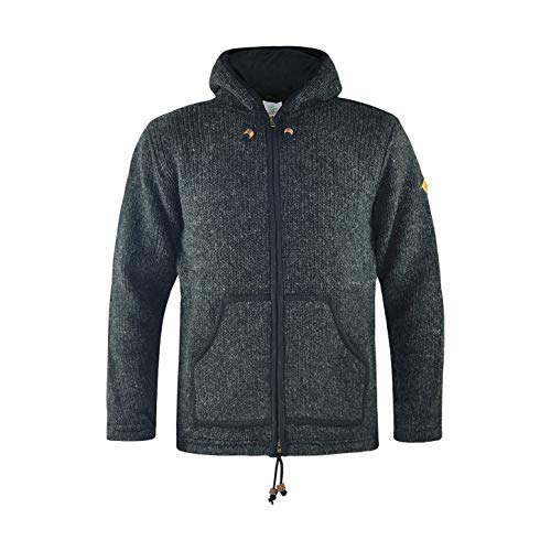 virblatt Chaqueta de Lana Hombre en Tallas M, L, XL Sudaderas Hombre de Lana con Capucha de Forro Polar 100% Lana Natural – Polarstern M