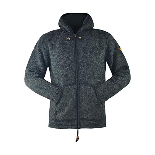 virblatt Chaqueta de Lana Hombre en Tallas M, L, XL Sudaderas Hombre de Lana con Capucha de Forro Polar 100% Lana Natural – Polarstern M