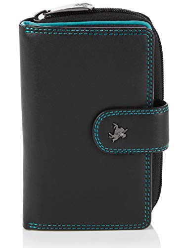 Visconti Monedero de Cuero de Mujer Bifold Rio Monedero combinación de Cuero (CD22 (Blk Multi)