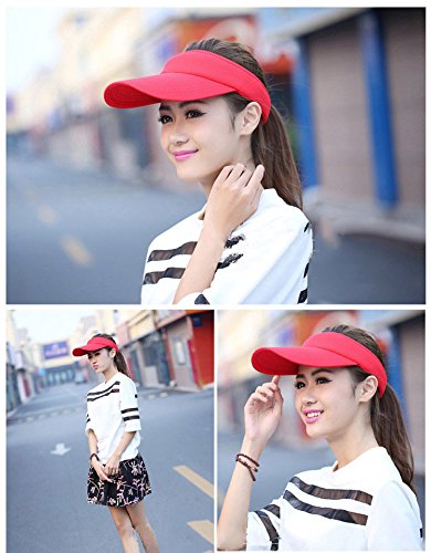 Viseras Rojo para Mujeres y Hombres, Banda de Sudor Larga y Gruesa Sombrero Ajustable para Practicar Ciclismo de Golf Tenis Correr para Correr y Otros Deportes