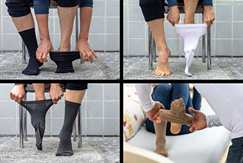 Vitasox Calcetines de señora 11121 extraanchos de algodón, calcetines sanitarios sensibles sin elástico, sin costura, lote de 6, tonos naturales, 39/42